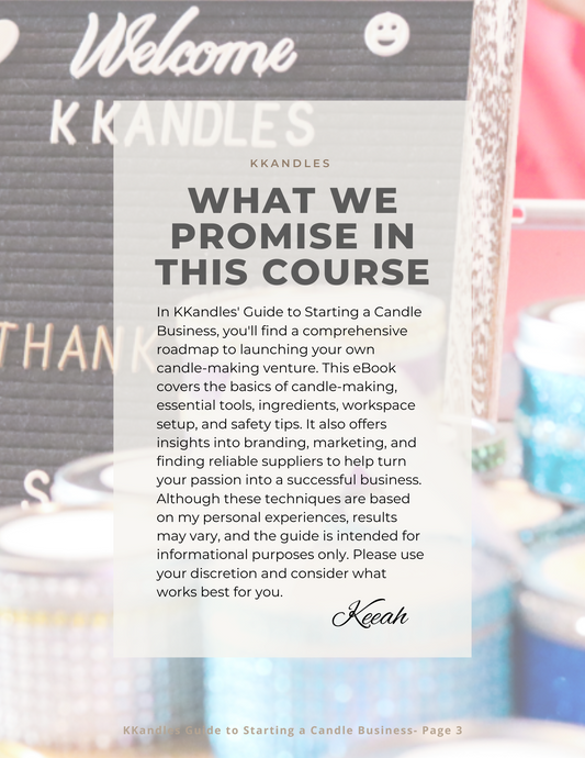 KKandles Guide to Starting a Candle Business-Paper copy
